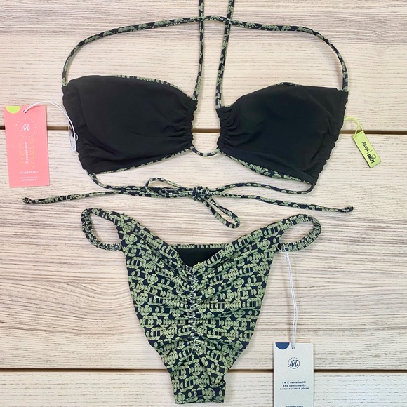 Maaji Sara Sliding Triangle Top + Micro Crunch Single Strap Bottom | Size Med - Picture 5 of 10